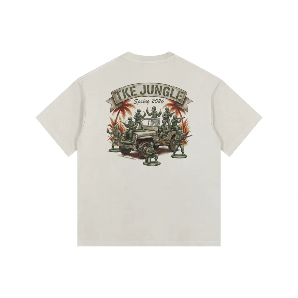 TKE Jungle - Washed Oversized Heavyweight 100% Cotton T-Shirt